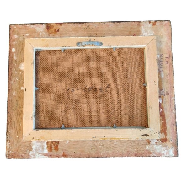 Vtg Suburban Road To The City Landscape Framed Oil Painting On Canvas?  Signed - Picture 6 of 9